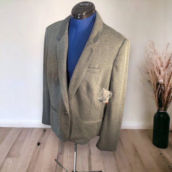NWT The Limited Pine Green & Black Tweed Blazer Size XXL - Picture 1 of 16
